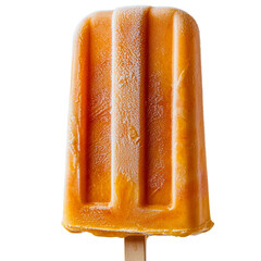 Poster - On a transparent background, a single orange ice cream popsicle is prominently displayed, a creation of Generative Ai technology