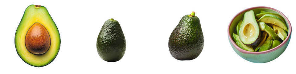 Poster - Isolated avocado with a transparent background made using Generative Ai technology