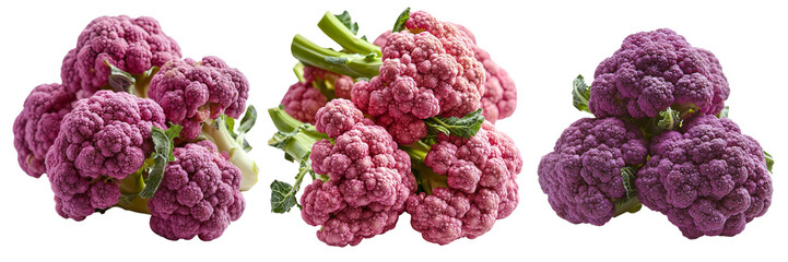 Poster - Purple cauliflower on a transparent background generated by Ai technology