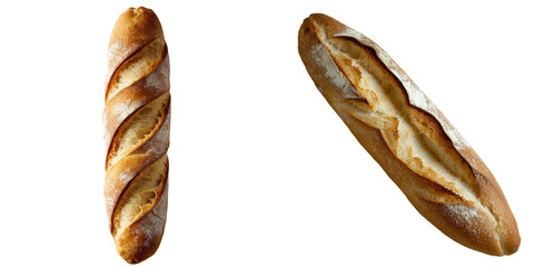 Poster - Generative Ai has produced an image of a solitary French baguette on a transparent background
