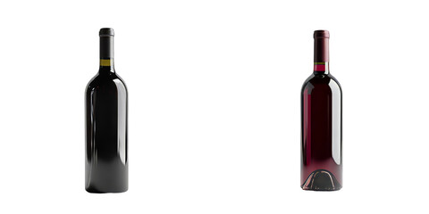 Aufkleber - An isolated red wine bottle on a transparent background has been generated using stock tools, specifically Generative Ai