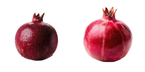 Poster - On a transparent background, a single pomegranate fruit is isolated, generated using advanced Ai techniques