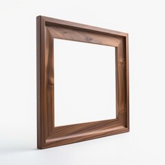 Wall Mural - Side angle wooden frame isolated on white background. copy space. generated ai.