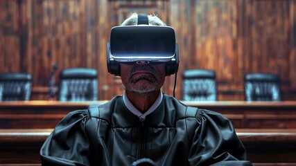 Poster - Virtual reality transforms judiciary experience in a modern courtroom setting
