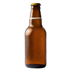 Poster - Generative Ai has produced an image of a solitary beer bottle on a clear background