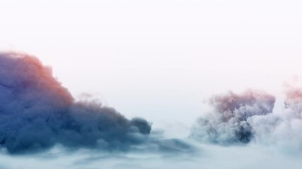 Wall Mural - shining clouds floating over a pastel sky