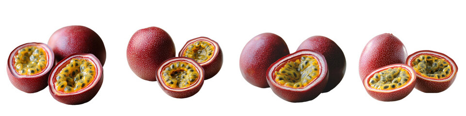 Poster - A transparent background isolates a fresh passion fruit image generated by Generative Ai