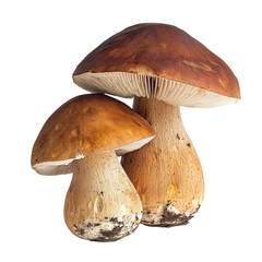 Poster - Generative Ai has created an image of fresh mushrooms, known as champignons, isolated on a transparent background