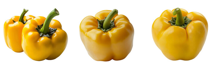 Poster - The image of a yellow sweet pepper isolated on a transparent background was made using Generative Ai