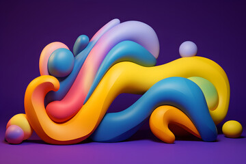 Fototapete - a colorful swirly shapes and objects
