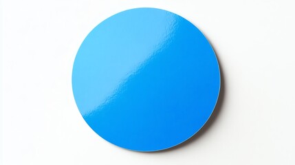 Poster - Vibrant Blue Circle: A Minimalist Glossy Design
