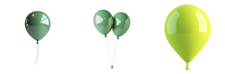 Aufkleber - Generative Ai was used to create an image of a green balloon isolated on a clear background
