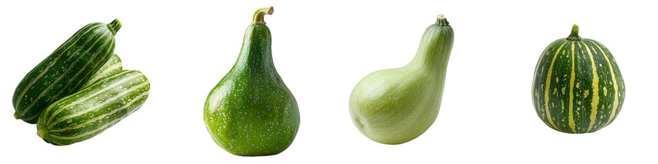 Poster - On a transparent background, a Calabash Bottle Gourd fruit is shown in isolation, generated by Generative Ai technology
