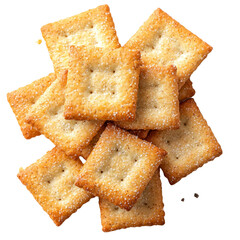 Poster - The image features a solitary pile of crackers set against a transparent backdrop, produced by Generative Ai