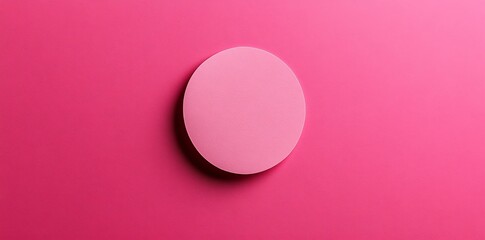 Poster - Pink Circle Minimalist Abstract Design: A Soft, Elegant Composition
