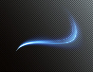 Aufkleber - Futuristic wavy neon trail with blurred motion lines and glowing energy effects. Abstract highway light stripes in red and blue, perfect for speed, technology, or modern vector design backgrounds