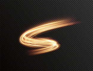 Aufkleber - Futuristic gold neon wave with glowing beams, flowing energy, and fractal patterns. Perfect for AI-inspired designs, cyber space, dynamic backgrounds, and abstract tech wallpapers. Vector illustration
