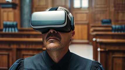 Poster - Virtual reality transforms judiciary experiences in immersive courtroom settings