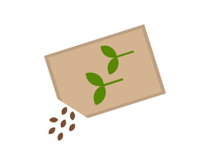 Wall Mural - planting seeds from packet. spring sowing seeds in the garden. gardening design element. vector illu