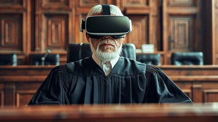Poster - Virtual reality transforms the judiciary as a judge engages in an innovative trial experience
