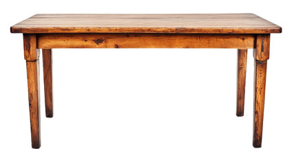 Empty wooden table isolated on transparent background