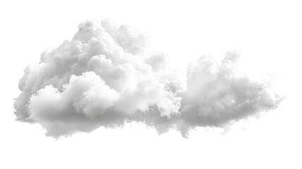 realistic white cloud floating on transparent background