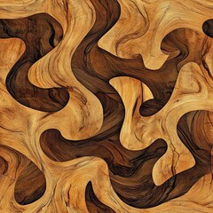 Aufkleber - Abstract Wood Grain Fragmented Seamless Pattern Design for Modern Projects