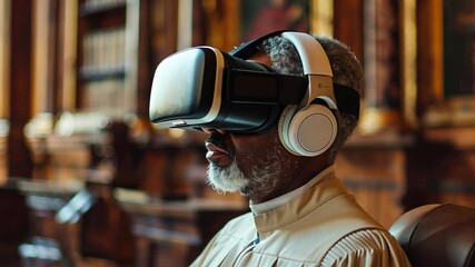 Poster - Virtual reality transforms the judiciary with a judge immersed in augmented trial technology
