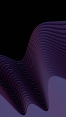 Leinwandbilder - Flowing purple wave lines forming layered curves against a black background, creating a modern and minimal abstract design with fluid motion........