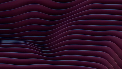 Poster - Flowing layered lines in purple and teal create a smooth, modern wave design with fluid curves and gradient transitions, evoking a minimal and futuristic aesthetic........