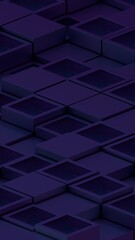 Aufkleber - Purple layered squares in a 3D arrangement forming a minimal geometric pattern with depth and modern style........