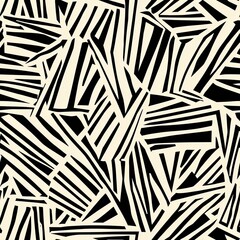 Poster - Bold Woodcut Seamless Pattern Sharp Angular Edges Design