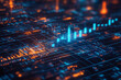 © Sozul - Stock market background with a glowing blue arrow point