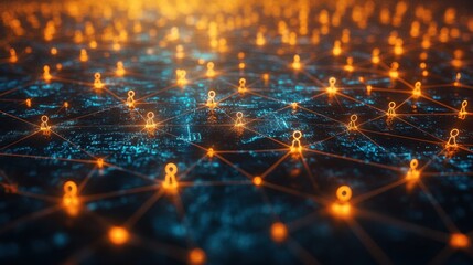 Connected person nodes network as multi-channel marketing strategy diagram. Business Concept and Strategies
