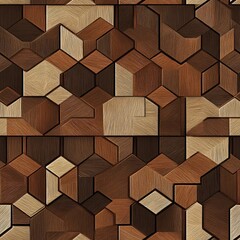 Poster - Geometric Wood Grain Tessellation Seamless Pattern Design for Modern Projects