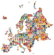 © Robert Kneschke - Portraits vieler Generationen vor bunten Hintergründen auf Europa Landkarte