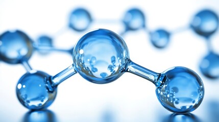 Poster - Luminous Molecular Structure, Nodes with Glowing Energy Pathways, Science and Technology Background.