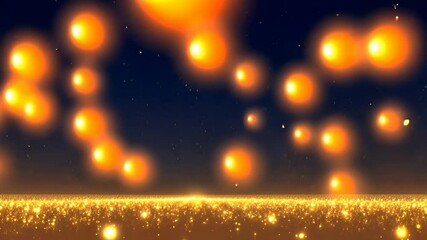 Aufkleber - A bright orange sky with many small yellow dots. The dots are scattered all over the sky. The sky is dark blue