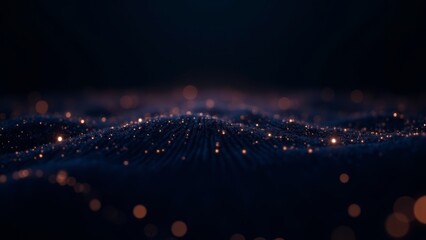 Wall Mural - Abstract Digital Wave With Glowing Particles
