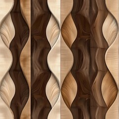 Aufkleber - Seamless Wood Grain Pattern Minimalist Design with Clean Curves for Modern Projects