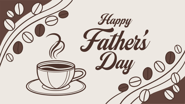 Happy Father's Day Vector Banner Illustration Design