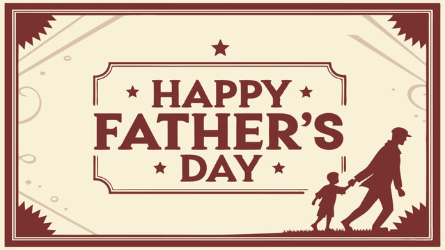 Happy Father's Day Vector Banner Illustration Design