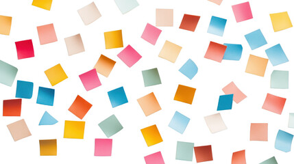 Poster - Colorful sticky notes falling on transparent background