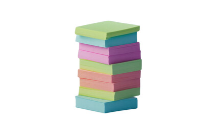 Poster - Stack of colorful sticky notes on transparent background