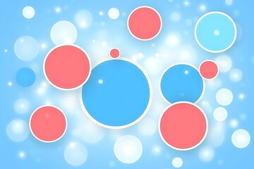 Aufkleber - Abstract circles on a light blue background with bokeh elements design