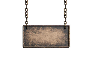 Wall Mural - rustic hanging sign with chain on transparent background