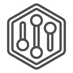 Poster - dna structure line icon, genetic research concept. vector graphics. links of dna chain sign on white