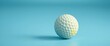 © kanda - A Single Pale Golf Ball Rests on a Smooth, Light Blue Surface, Casting a Subtle Shadow