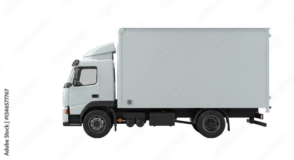 Isolated Box Truck, Side View Stock Photo | Adobe Stock