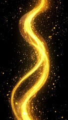 Poster - Golden Swirls of Light Abstract Elegance on a Dark Background Design Element, Sparkling Trail